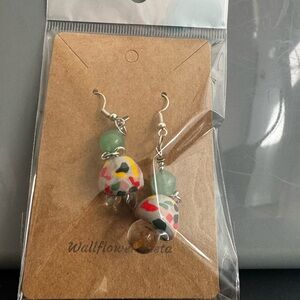 Wallflower Meta Multicolor Dangle Mushroom Earrings